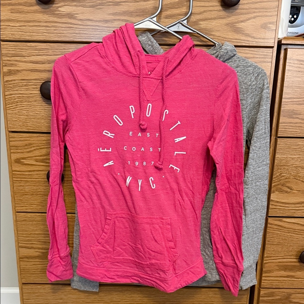 Aeropostale Fuchsia and Gray Hoodies